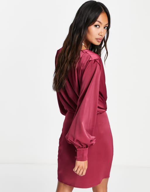 Wine colored wrap outlet dress