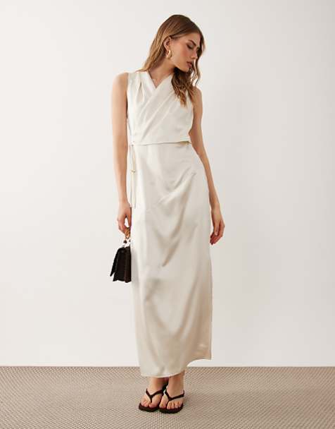 formal wrap dress for wedding Light Sage Green Satin With Flutter Sleeves friendly and comfortable to wear Mother of the Bride &