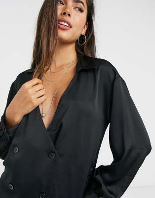 satin wrap shirt