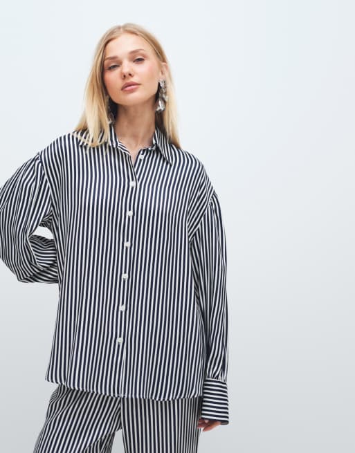 ASOS DESIGN – Satynowy zestaw w prążki, 2 z 3