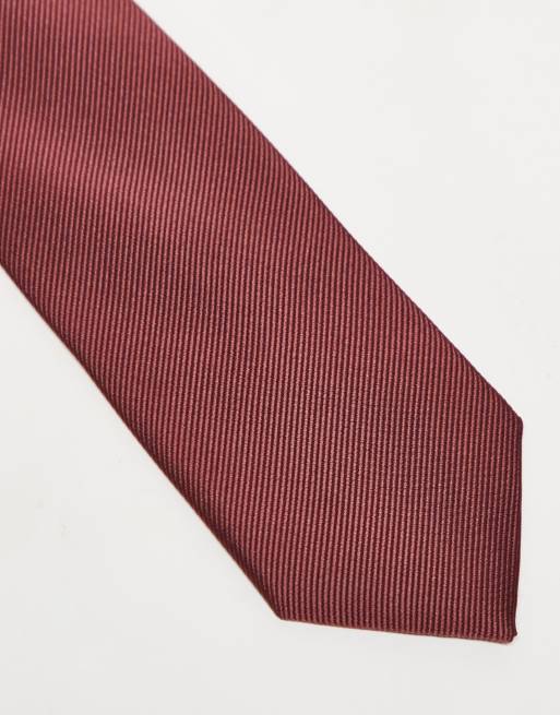 ASOS DESIGN – Satynowy krawat w spieczonym czerwonym kolorze, 3 z 3