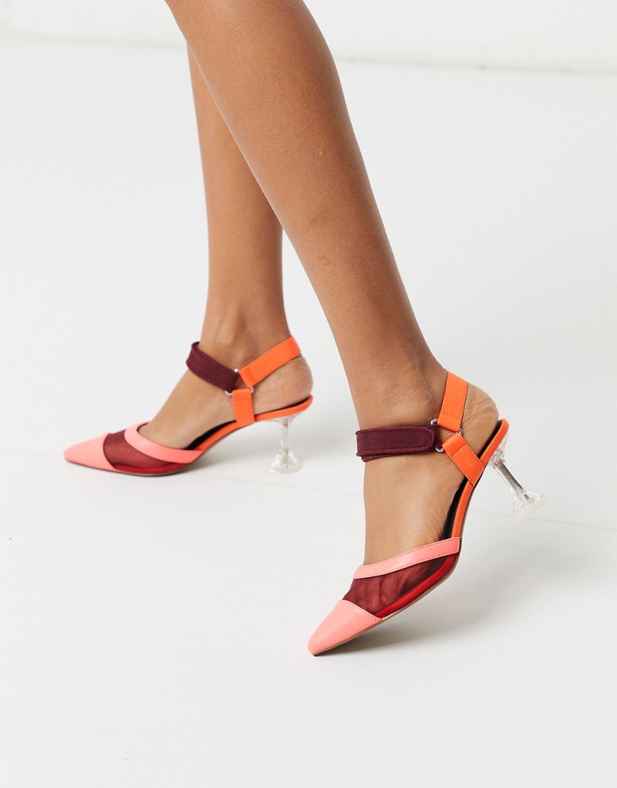 ASOS DESIGN Saxton mid-heels in berry mix-Multi