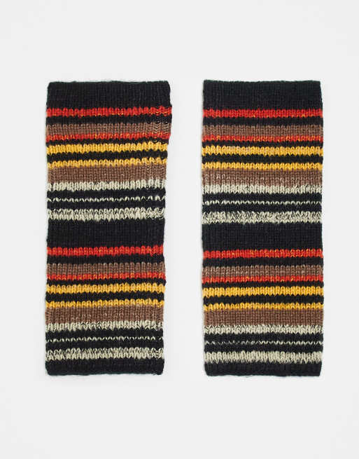ASOS DESIGN - Scaldabraccia in maglia multicolore a righe