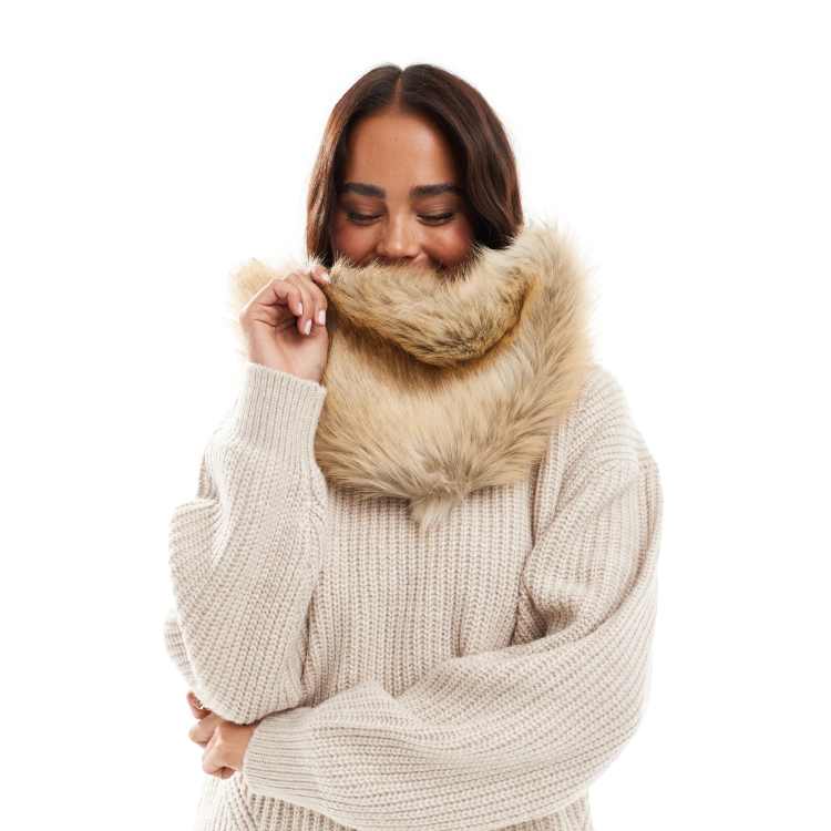 Pelliccia Marrone Copricollo Pelliccia ASOS DESIGN Scaldacollo In