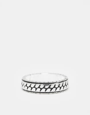 ASOS DESIGN ASOS DESIGN scale textured band ring in burnished silver