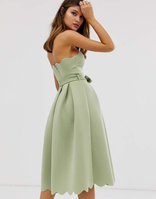 Asos design bandeau crop hotsell top prom midi dress