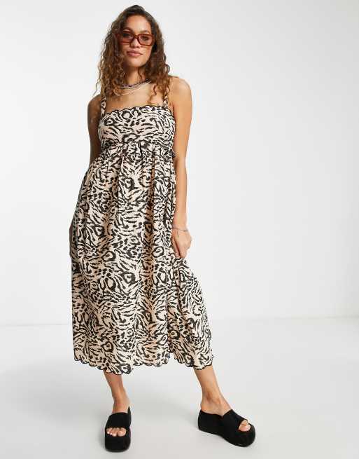 Asos animal cheap print midi dress