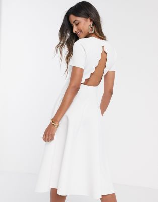 white midi skater dress uk