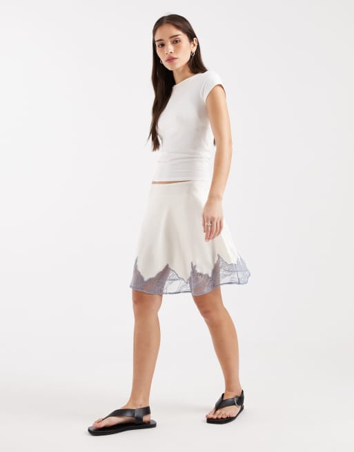 ASOS DESIGN scalloped lace hem satin mini skirt - part of a set, 3 of 5