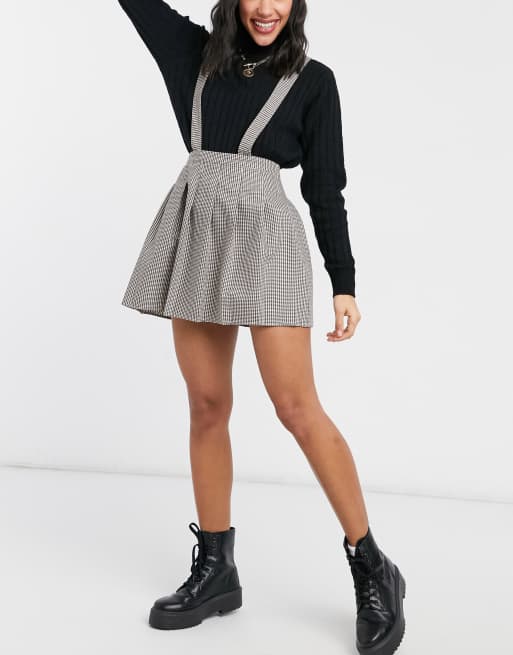 ASOS DESIGN - Scamiciato con gonna a pieghe con stampa pied de poule, 4 di 4