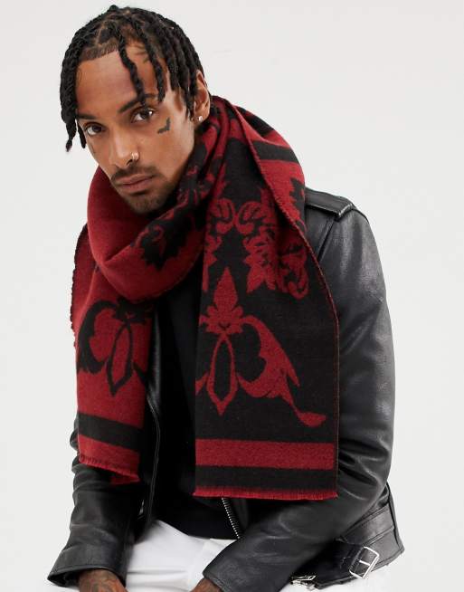 Burgundy and hot sale black scarf