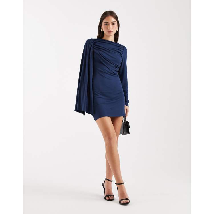 asos design embellished detail draped chiffon mini dress ASOS Design - Scarf Detail Draped Mini Dress - Women - Viscose/Elastane - S