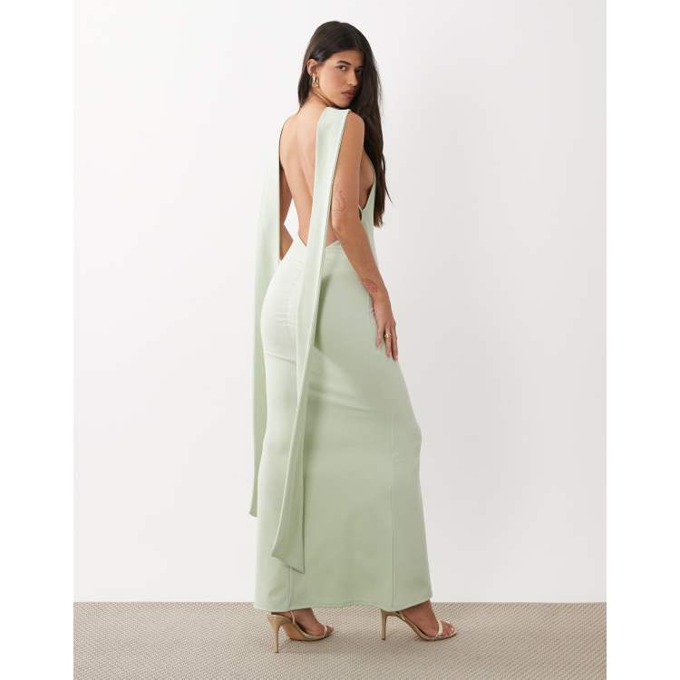 princess polly baby blue dress Amara Sage Backless Gown main image 0