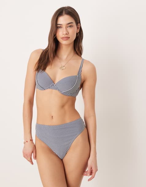 ASOS DESIGN - Scarlet - Indigoblå stribet bikini - view 1