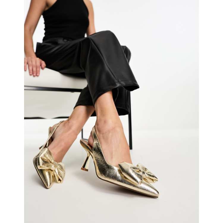 Asos gold shoes heels sale