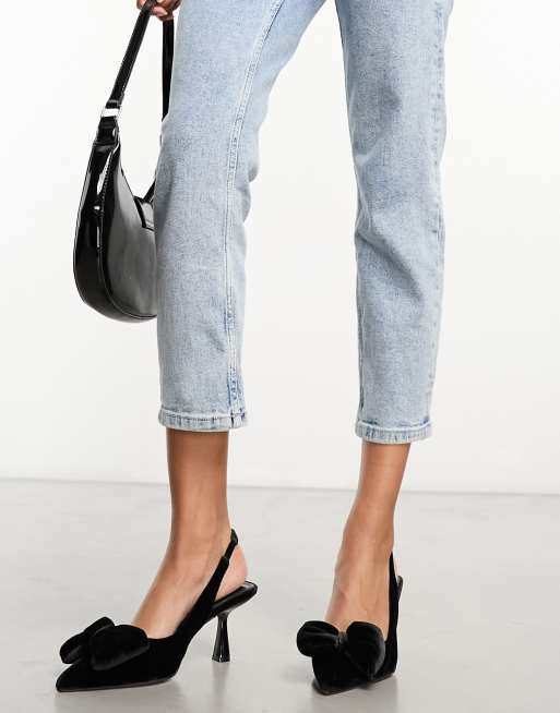 ASOS DESIGN - Scarlett - Scarpe con tacco medio nere con fiocco, 2 di 4