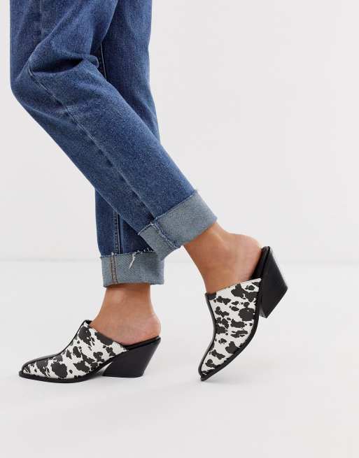 cow print high heels