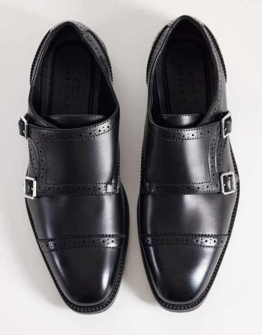 ASOS DESIGN - Scarpe brogue nere con due fascette, 2 di 4