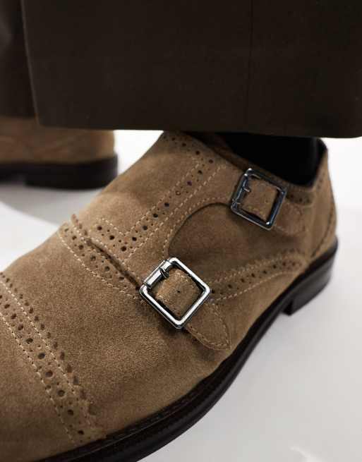 ASOS DESIGN - Scarpe con fibbie in camoscio color pietra, 2 di 4
