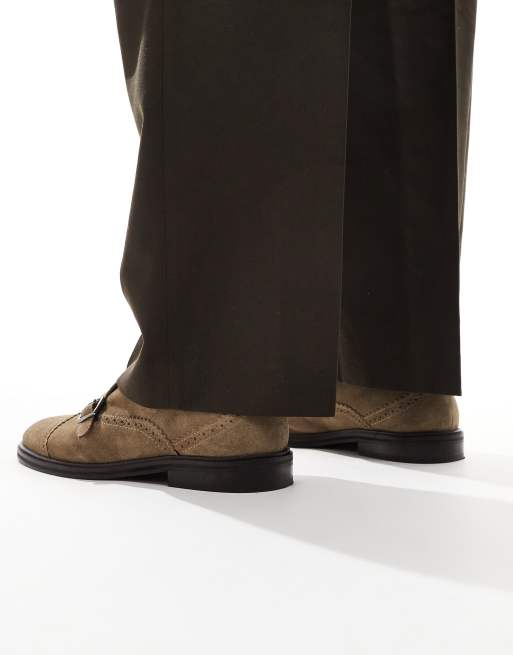 ASOS DESIGN - Scarpe con fibbie in camoscio color pietra, 4 di 4