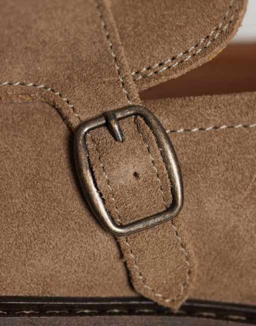 ASOS DESIGN - Scarpe con fibbie in camoscio tortora, 3 di 4