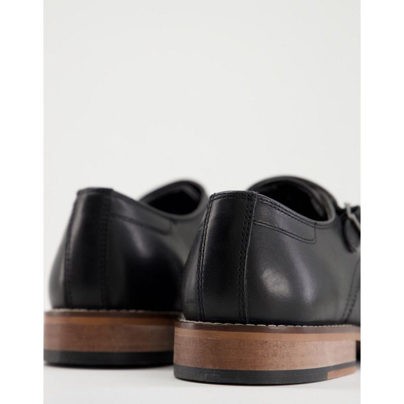 Uomo Scarpe, Stivali e Sneakers DESIGN - Scarpe con fibbie in pelle nera con suola color naturale