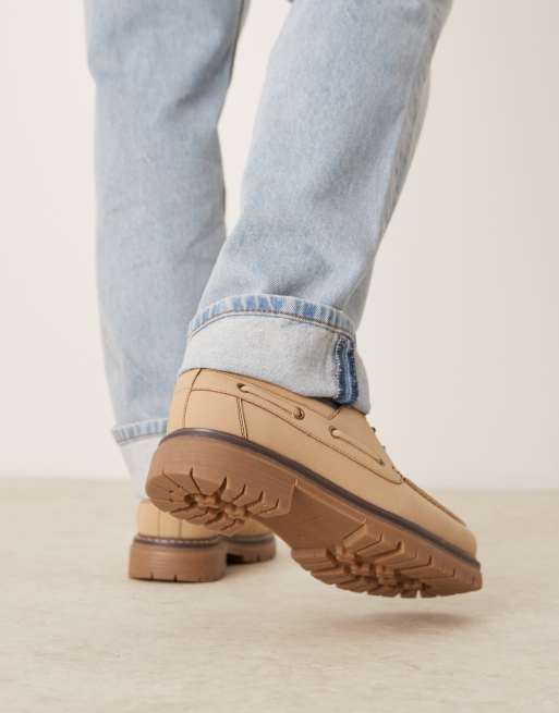 ASOS DESIGN - Scarpe da barca stringate color pietra, 4 di 4