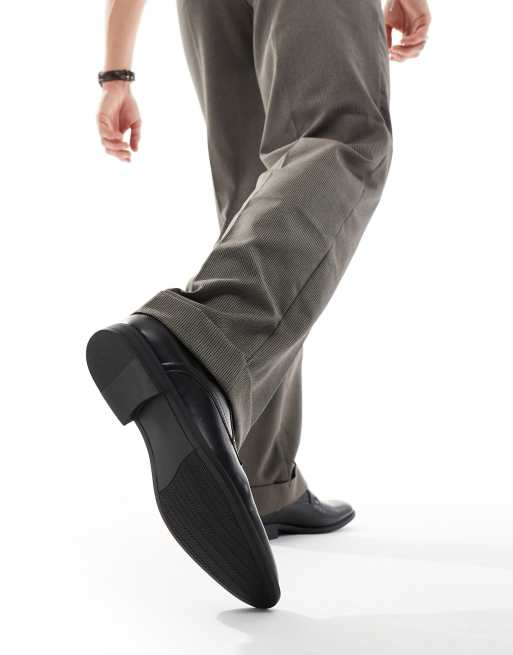 ASOS DESIGN - Scarpe derby in pelle sintetica nera, 3 di 4