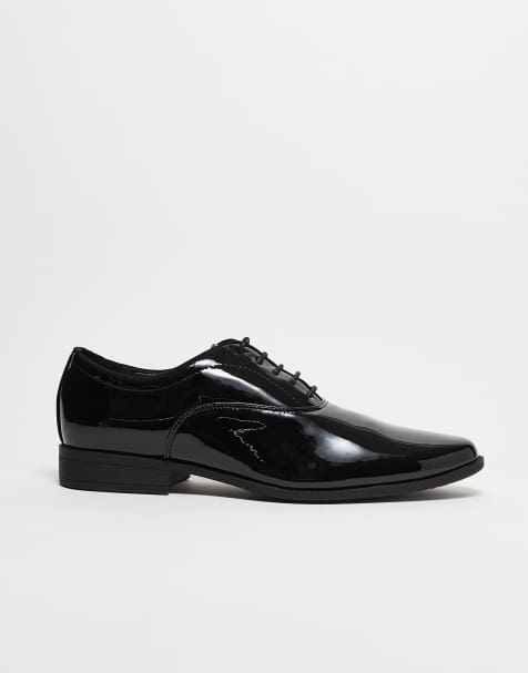 ASOS DESIGN - Scarpe derby stringate nere verniciate - view 1