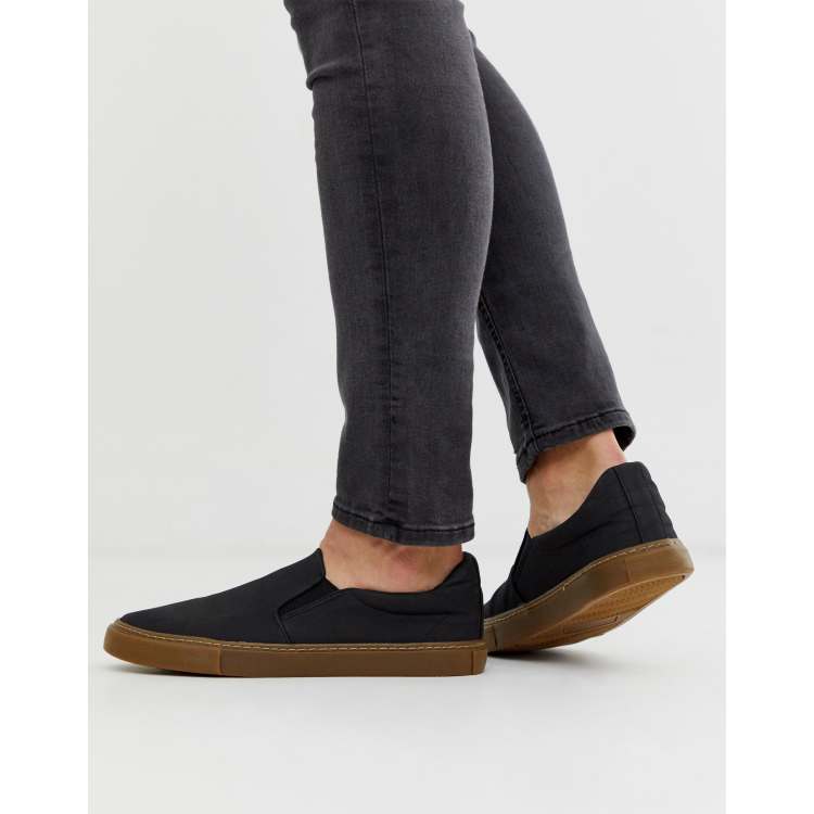Scarpe di tela con suola in gomma nere Asos Uomo Scarpe Stivali Stivali di gomma 