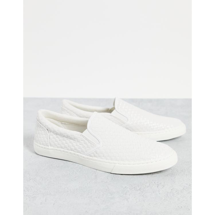 ASOS DESIGN Scarpe di tela senza lacci bianche intrecciate ASOS
