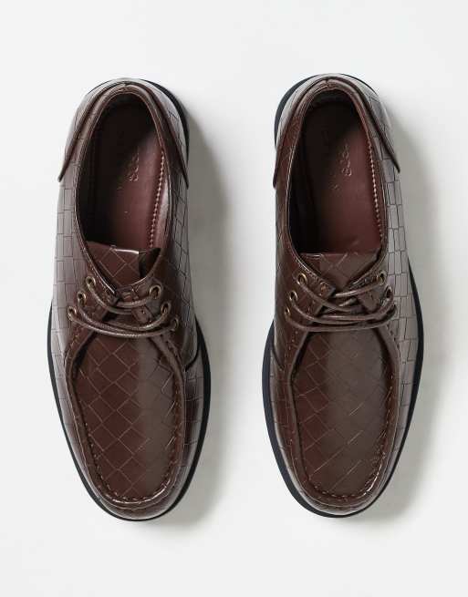 ASOS DESIGN - Scarpe stringate marroni intrecciate, 3 di 3