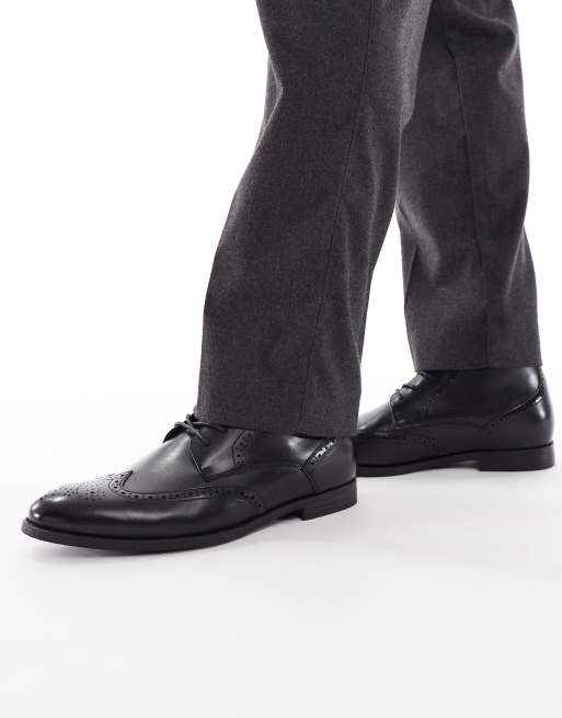 ASOS DESIGN - Scarponcini brogue stringati neri, 4 di 4