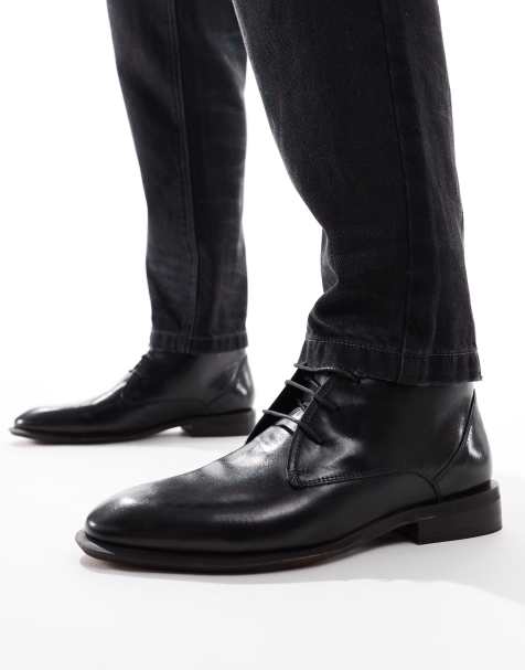 ASOS DESIGN - Scarponcini neri stringati in pelle - view 1