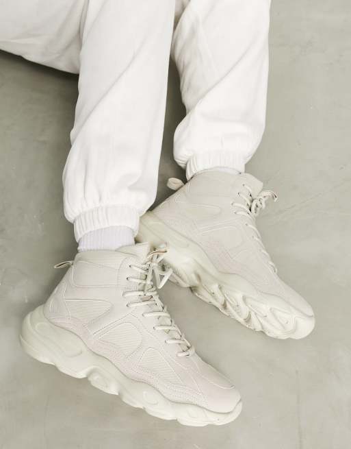 ASOS DESIGN Scarponcini sportivi color pietra con suola spessa ASOS