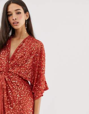 asos red kimono dress