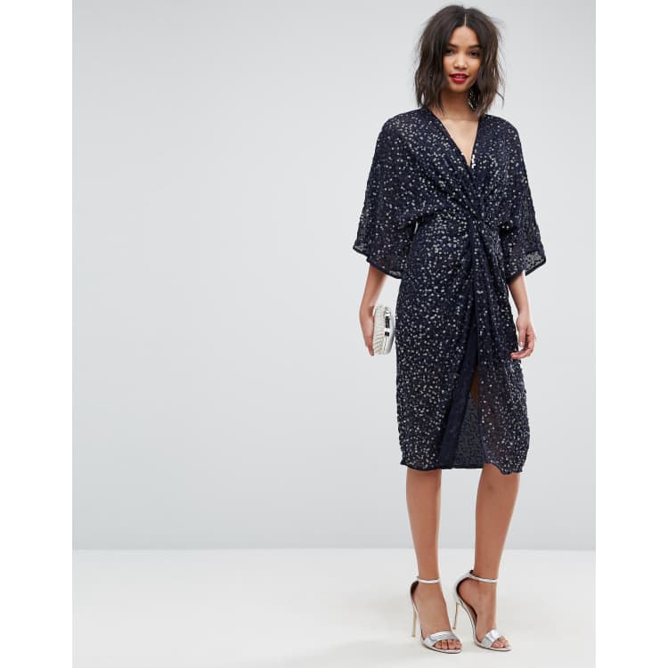 Asos kimono hot sale sequin dress