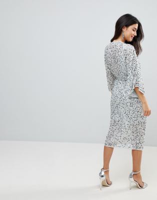 silver sequin dress asos