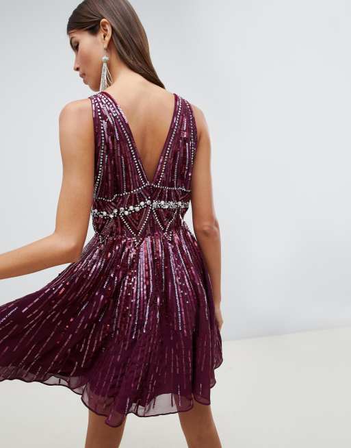 Asos sequin store skater dress