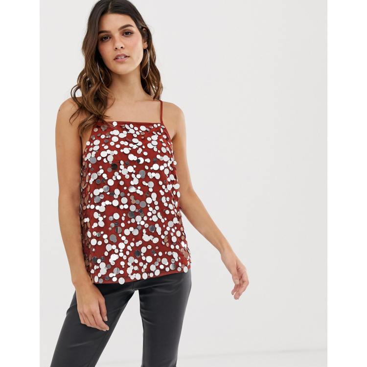 Sequin Square-Neck Cami