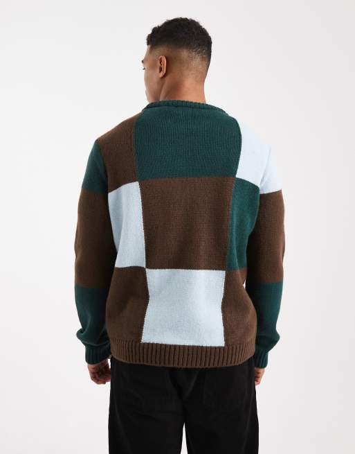 ASOS DESIGN – Schackrutig, stickad tröja i avslappnad passform med rund halsringning, 3 av 5