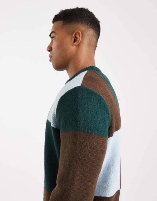 ASOS DESIGN – Schackrutig, stickad tröja i avslappnad passform med rund halsringning, 4 av 5