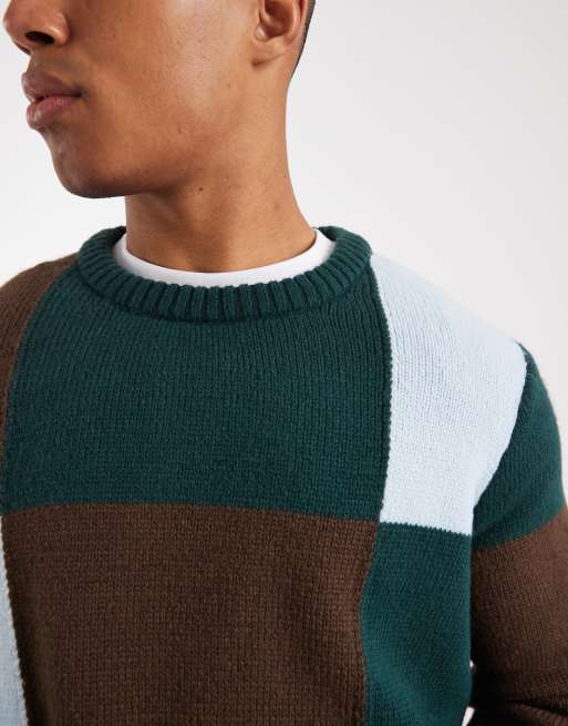 ASOS DESIGN – Schackrutig, stickad tröja i avslappnad passform med rund halsringning, 5 av 5