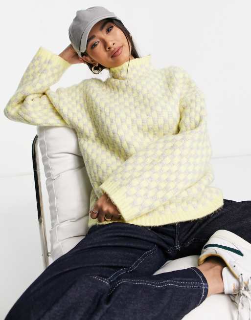 ASOS DESIGN – Schackrutig, stickad tröja i oversize-modell, 4 av 4