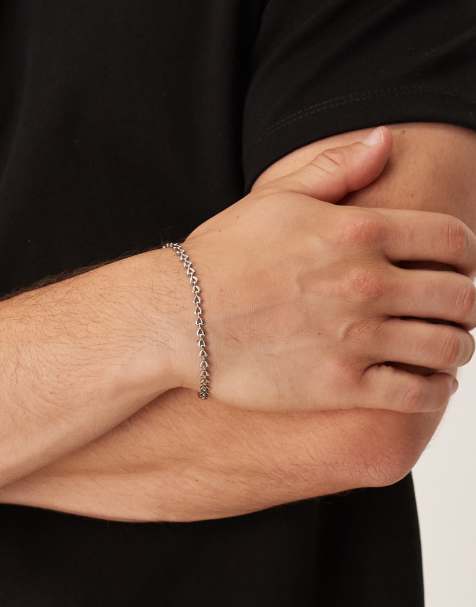 ASOS DESIGN - Schakelarmband met hartvormige schakels van waterbestendig roestvrij staal in zilverkleur - view 1