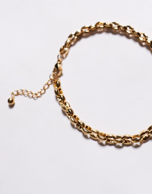 ASOS DESIGN - Schakelarmband van waterbestendig roestvrij staal in goud  , 2 van 3