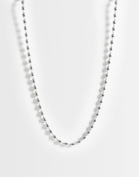 ASOS DESIGN - Schakelketting met bolletjes van waterbestendig roestvrij staal in zilver - view 1