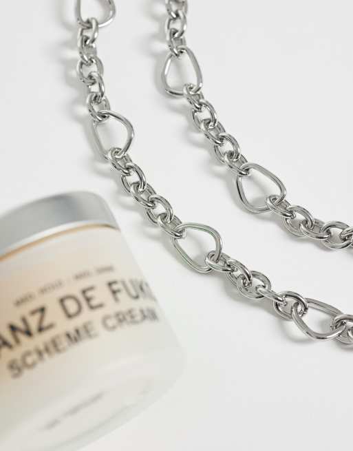 ASOS DESIGN - Schakelketting met ovale gesmolten schakels in zilver, 2 van 4