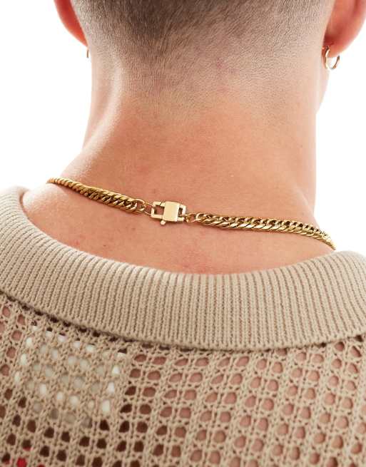 ASOS DESIGN - Schakelketting van waterbestendig roestvrij staal in goud   , 2 van 4