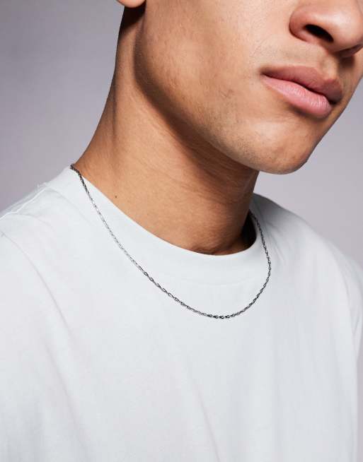 ASOS DESIGN - Schakelketting van waterbestendig roestvrij staal in zilverkleur